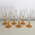 6x Champagne glasses - orange stand